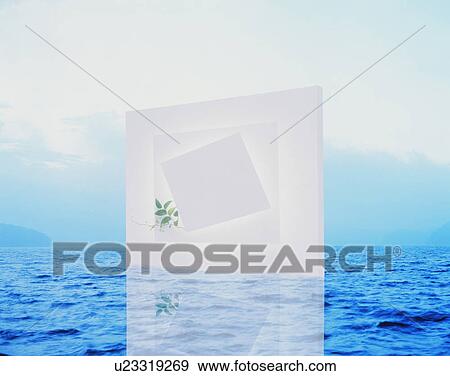 Picture frame containing paper and a leaf in the ocean View Large Photo Image Stock Photo - Picture frame containing paper and a leaf in the ocean. Fotosearch