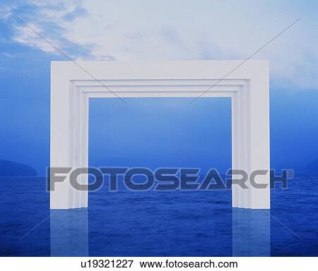 Picture frame submerged in water under a blue sky View Large Photo Image Stock Photo - Picture frame submerged in water under a blue sky. Fotosearch