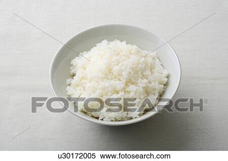 Stock Photography - Plain boiled rice in a bowl. Fotosearch
