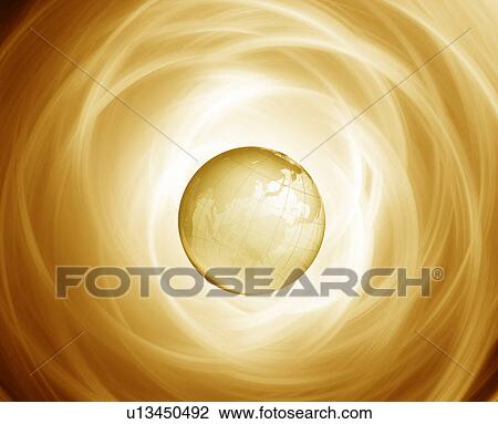 Planet earth surrounded by swirling light View Large Photo Image Stock Image - Planet earth surrounded by swirling light. Fotosearch