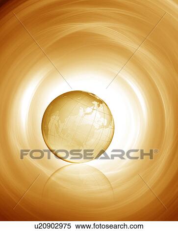Stock Photography - Planet earth surrounded by swirling light. Fotosearch