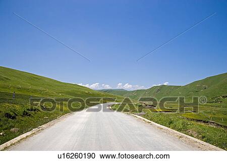 Stock Image - Plateau in Tagong, Sichuan, China. Fotosearch