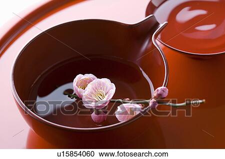 Plum blossoms on a sake cup View Large Photo Image Stock Image - Plum blossoms on a sake cup. Fotosearch