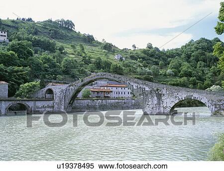Stock Photography - Ponte Della Maddalena, Tuscany, Italy. Fotosearch