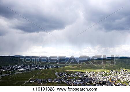 Stock Photo - Rainclouds over Moselle, Germany. Fotosearch