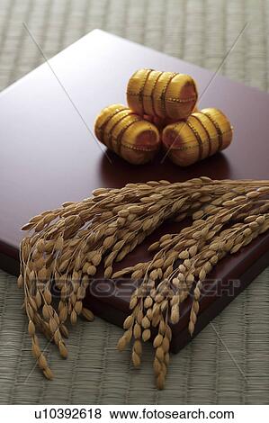 Rice bags and rice plant View Large Photo Image Stock Photo - Rice bags and rice plant. Fotosearch