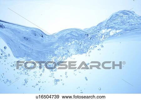 Stock Photo - Rippled water, close up, blue background. Fotosearch