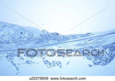 Stock Photo - Rippled water, close up, blue background. Fotosearch