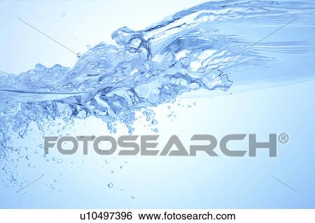 Stock Photograph - Rippled water, close up, blue background. Fotosearch