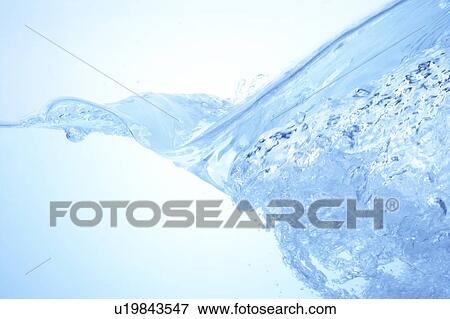 Stock Photo - Rippled water surface, close up, blue background. Fotosearch