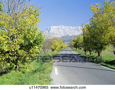 Stock Photography - Road to Mont Sainte Victoire, Provence, France. Fotosearch