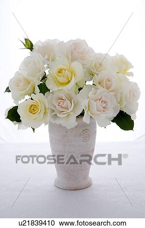 Stock Image - Roses in vase. Fotosearch