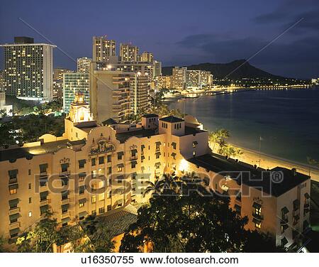 Royal Hawaiian hotel and beach, Hawaii, USA View Large Photo Image Stock Photography - Royal Hawaiian hotel and beach, Hawaii, USA. Fotosearch