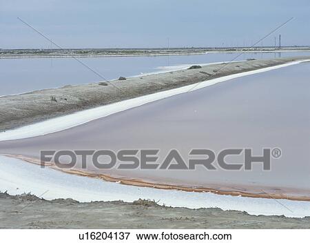 Salt farm, Camargue, France View Large Photo Image Stock Photo - Salt farm, Camargue, France. Fotosearch