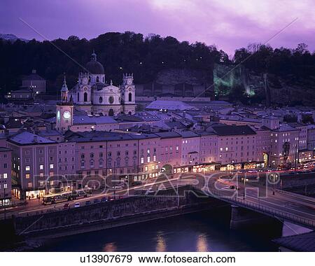 Stock Photo - Salzach River, Salzburg, Austria. Fotosearch