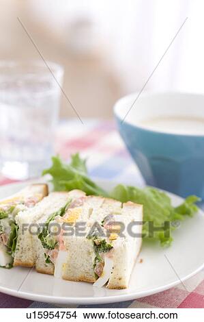 Picture - Sandwiches and coffee. Fotosearch