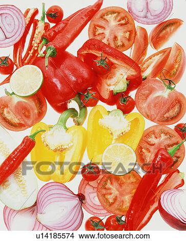 Picture - Selection of fresh fruit and vegetables. Fotosearch