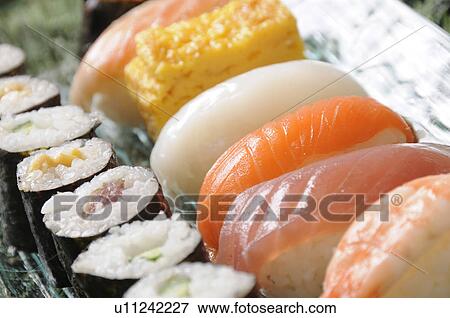 Stock Photo - Selection of sushi. Fotosearch