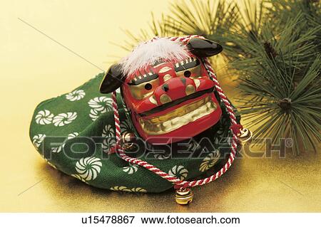 Stock Photo - Shimaimai (Lion dance) doll. Fotosearch