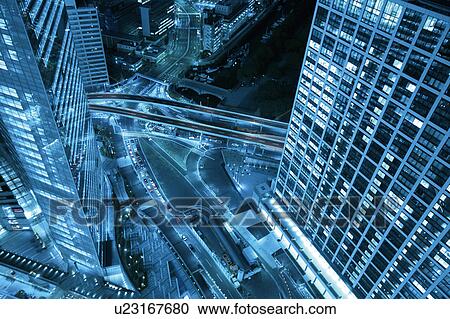 Shiodome at night, Minato Ward, Tokyo, Japan View Large Photo Image Stock Image - Shiodome at night, Minato Ward, Tokyo, Japan. Fotosearch