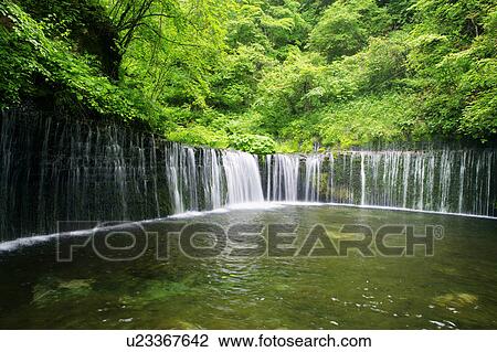 Shiraito Falls Karuizawa Machi Nagano Prefecture Japan Stock Image U Fotosearch