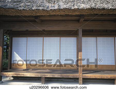 Stock Photograph - Shoji and deck, Nikko, Tochigi Prefecture, Japan. Fotosearch