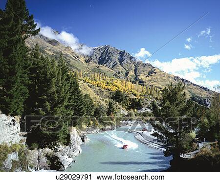 Stock Image - Shotover Jet, Queenstown New Zealand. Fotosearch