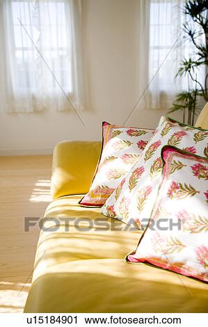 Stock Image - Sofa and cushions. Fotosearch