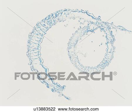 Stock Image - Spiral spray of water. Fotosearch