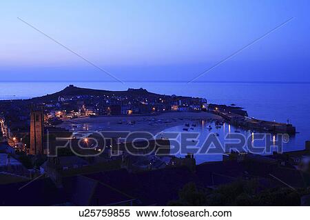Stock Photography - St. Ives's harbor, State Of Cornwall, Britain, UK. Fotosearch