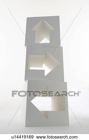 Stock Photo - Stack of cubes with arrows. Fotosearch