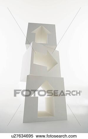 Stock Photography - Stack of cubes with arrows. Fotosearch