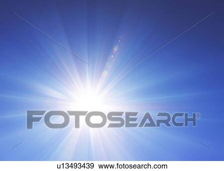 Sun in a blue sky View Large Photo Image Stock Photo - Sun in a blue sky. Fotosearch