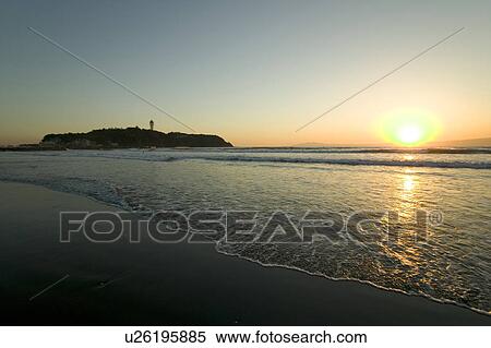 Sunset over sea. Fujisawa, Kanagawa Prefecture, Japan View Large Photo Image Stock Photography - Sunset over sea. Fujisawa, Kanagawa Prefecture, Japan. Fotosearch