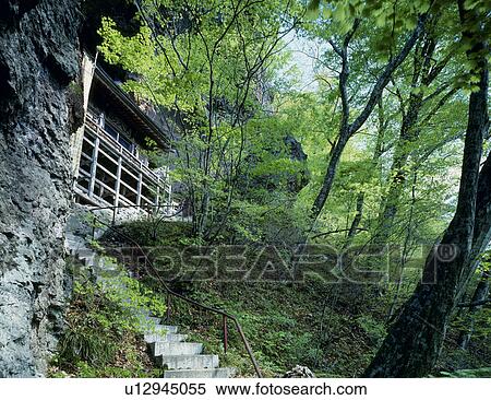 Temple in a forest. Fukaura-machi, Aomori Prefecture, Japan View Large Photo Image Stock Photography - Temple in a forest. Fukaura-machi, Aomori Prefecture, Japan. Fotosearch