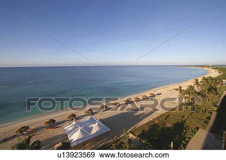 Stock Photo - Tourist resort on seaside, Cuba, Europe. Fotosearch