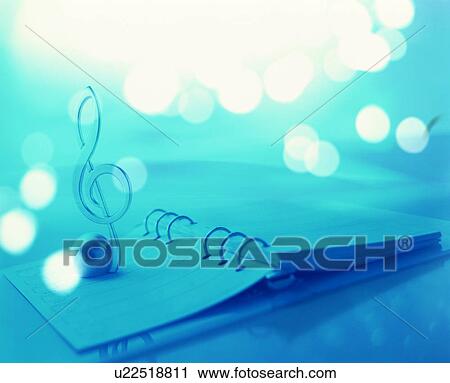 Treble clef on a notebook View Large Photo Image Stock Image - Treble clef on a notebook. Fotosearch