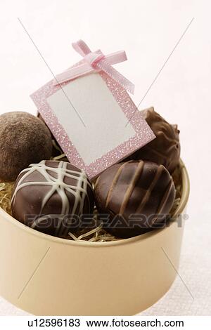 Stock Image - Truffles in a gift box. Fotosearch