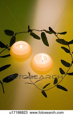 Stock Image - Two candles. Fotosearch