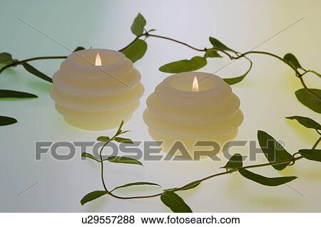 Stock Photo - Two candles. Fotosearch