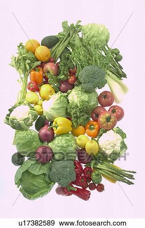 Stock Photo - Vegetables and fruits. Fotosearch
