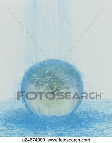 Water falling on crystal ball View Large Photo Image Stock Image - Water falling on crystal ball. Fotosearch