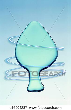 Stock Photo - Water in the shape of a leaf surrounded by swirling light. Fotosearch