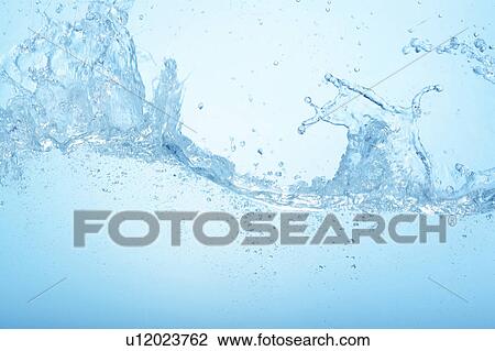 Water splashing, close up, blue background View Large Photo Image Stock Image - Water splashing, close up, blue background. Fotosearch
