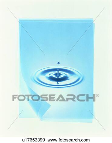 Stock Photo - Waterdrop on sheets of paper. Fotosearch