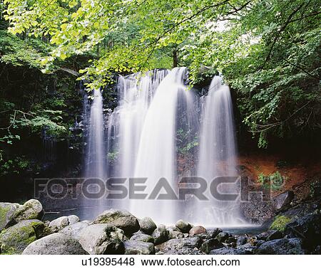 Stock Photo - Waterfall, Nasu highland, Kuroiso, Tochigi Prefecture, Japan. Fotosearch