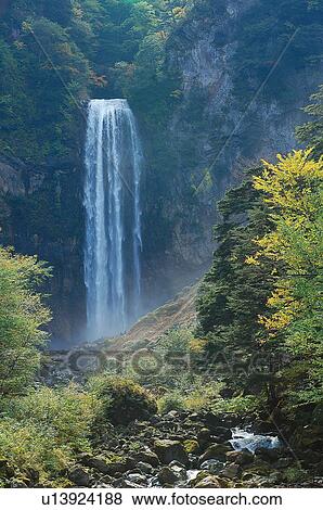Stock Photo - Waterfall, Takayama, Gifu Prefecture, Japan. Fotosearch