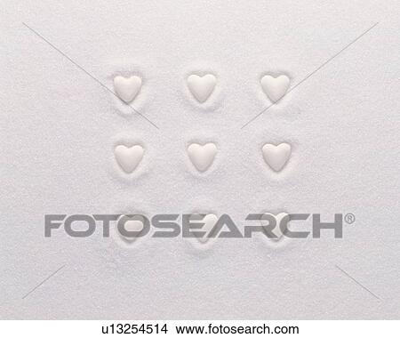 White chocolate hearts in sugar View Large Photo Image Picture - White chocolate hearts in sugar. Fotosearch