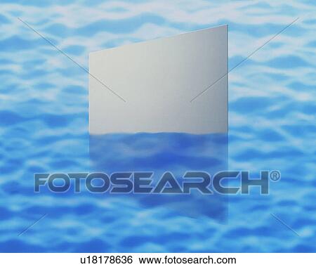 Stock Photograph - White paper submerged in water. Fotosearch