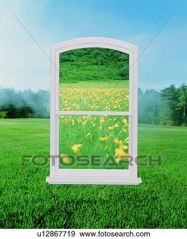 Stock Photo - Window in a field. Fotosearch